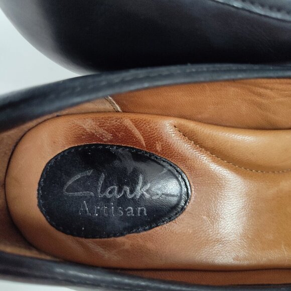 Ladies SZ 6-1/2M Clarks Artisan Black Leather Pump - Picture 4 of 7
